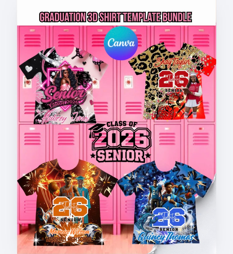 Graduation 3D T shirt Template