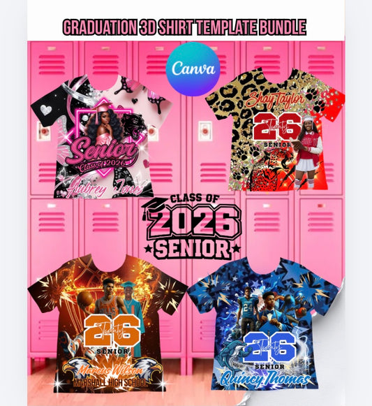 Graduation 3D T shirt Template