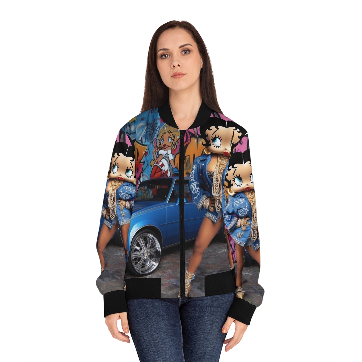 Betty Boop light weight Women's Bomber Jacket (AOP)