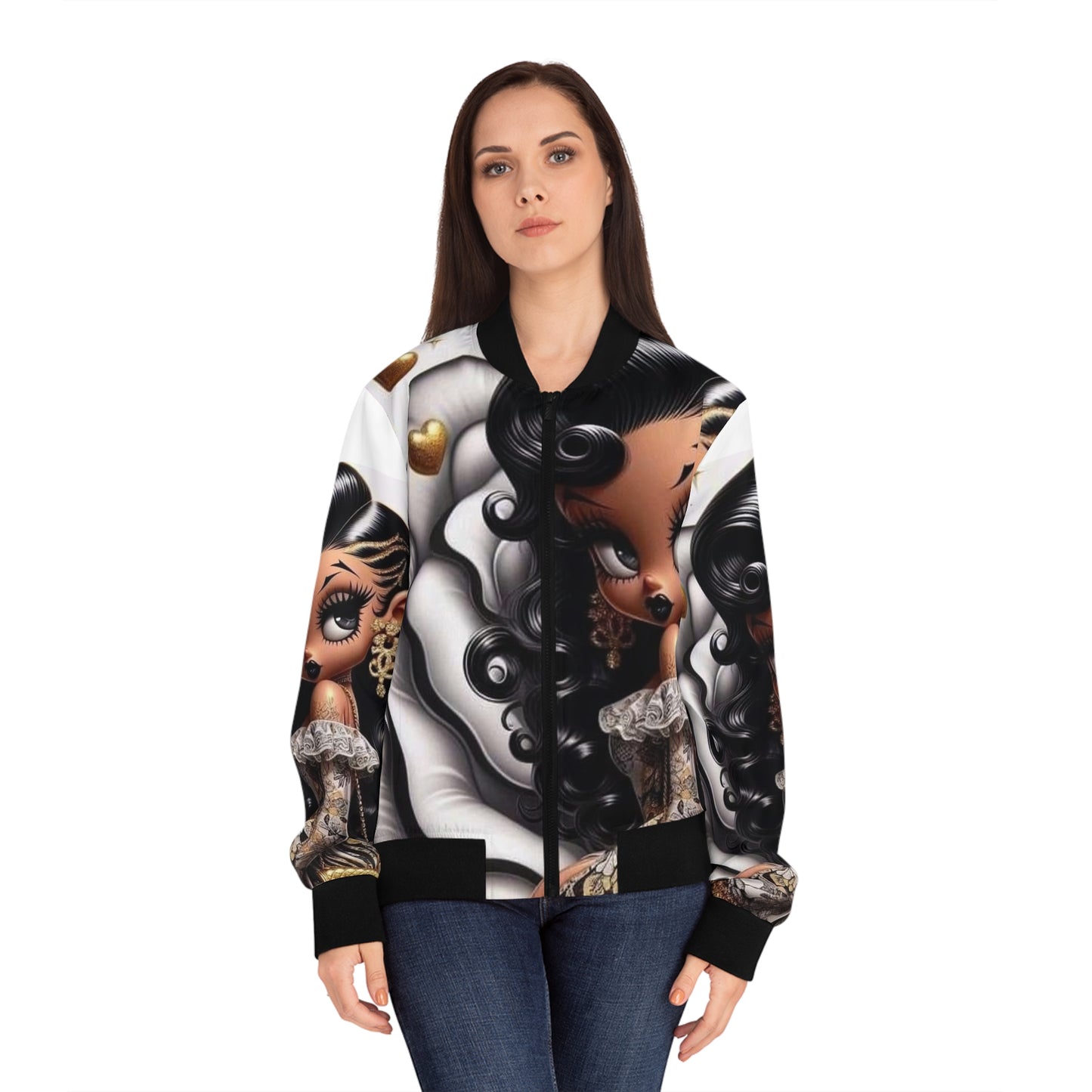 Betty Boop Women's Bomber Jacket (AOP)