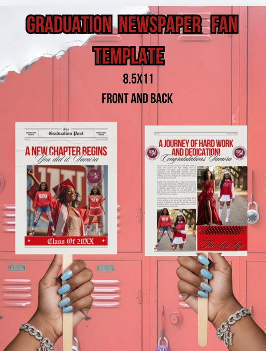Newspaper Graduation Fan Template