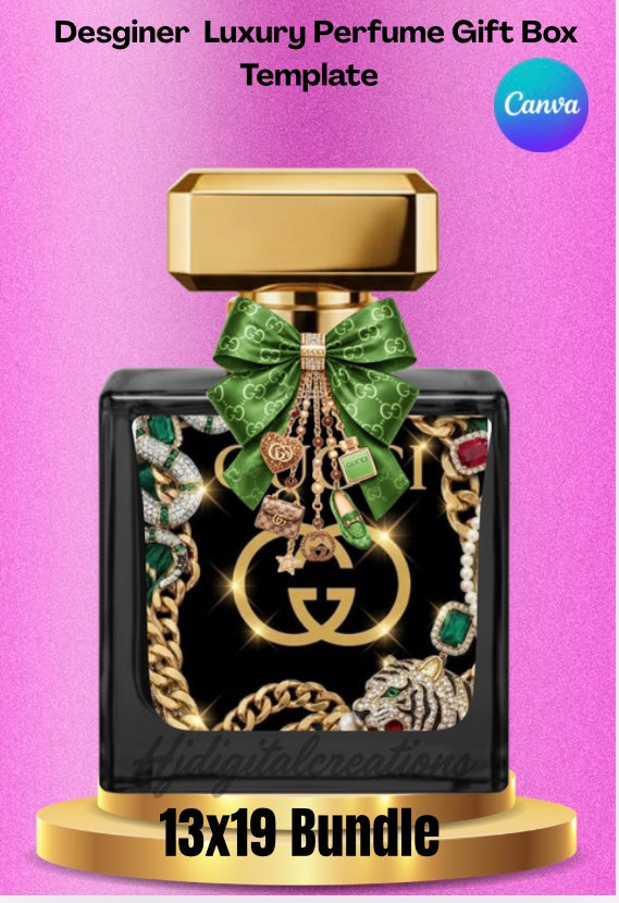 Luxury Designer Perfume Gift box Template (Bundle)