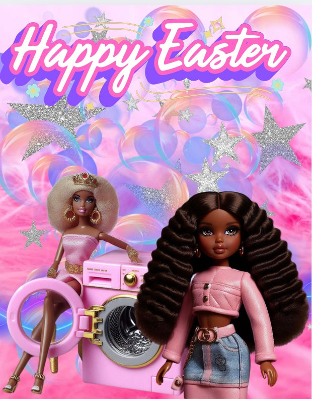 Washing machine Easter basket template Barbie