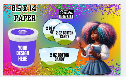 Cotton Candy Container Template