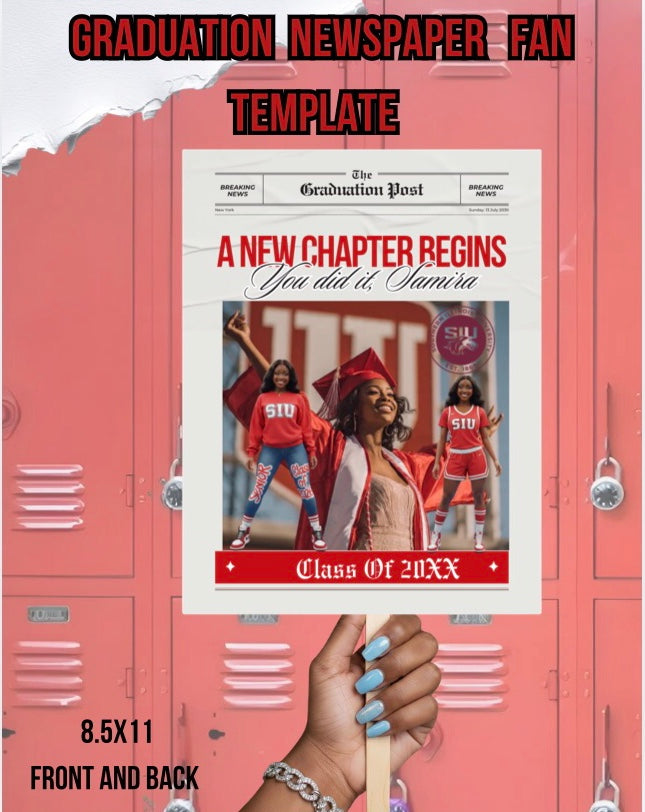 Newspaper Graduation Fan Template