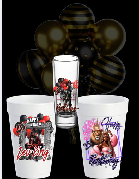 Leo birthday party favor cup template