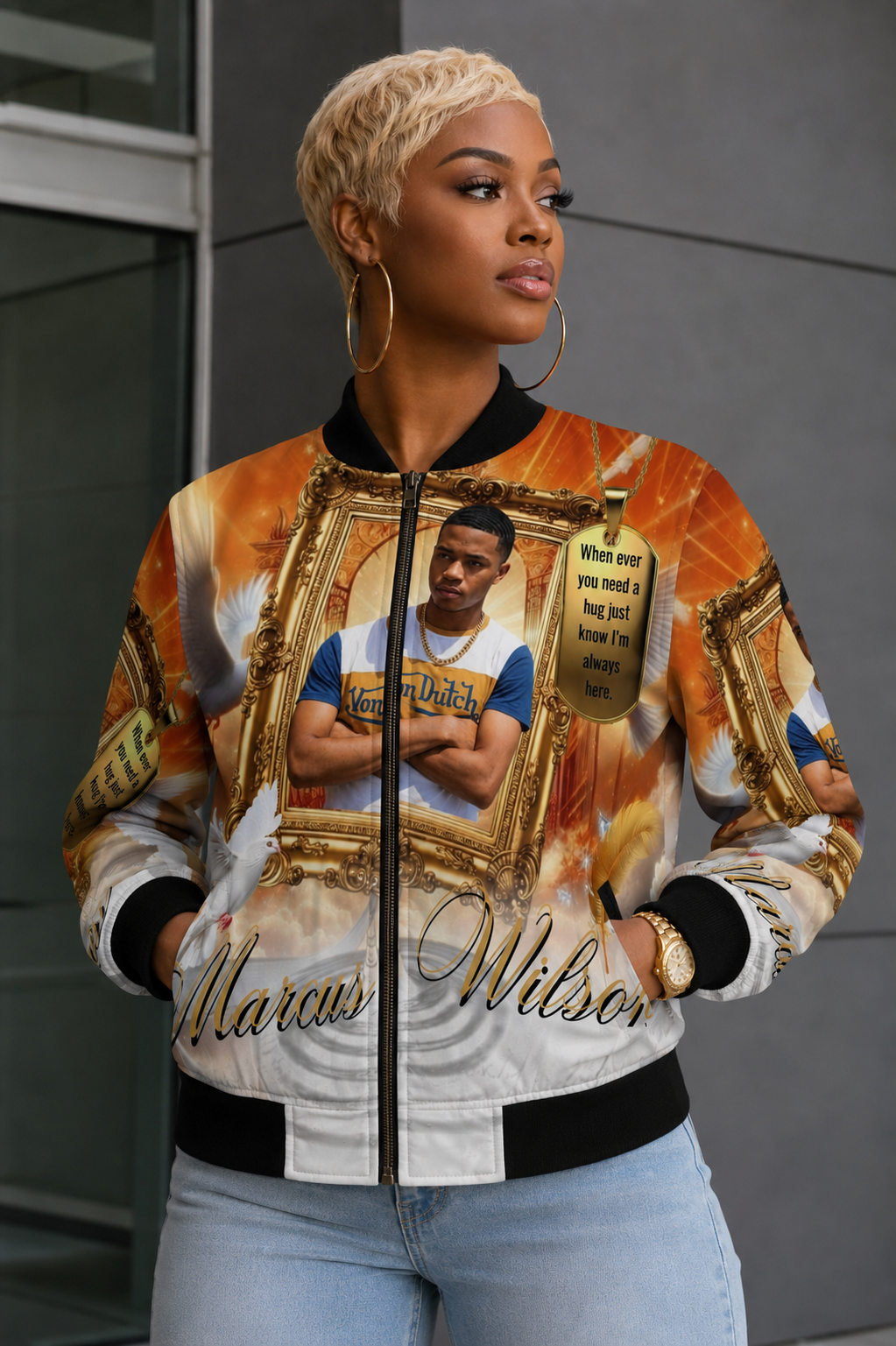 Memorial Photo Bomber Jacket
