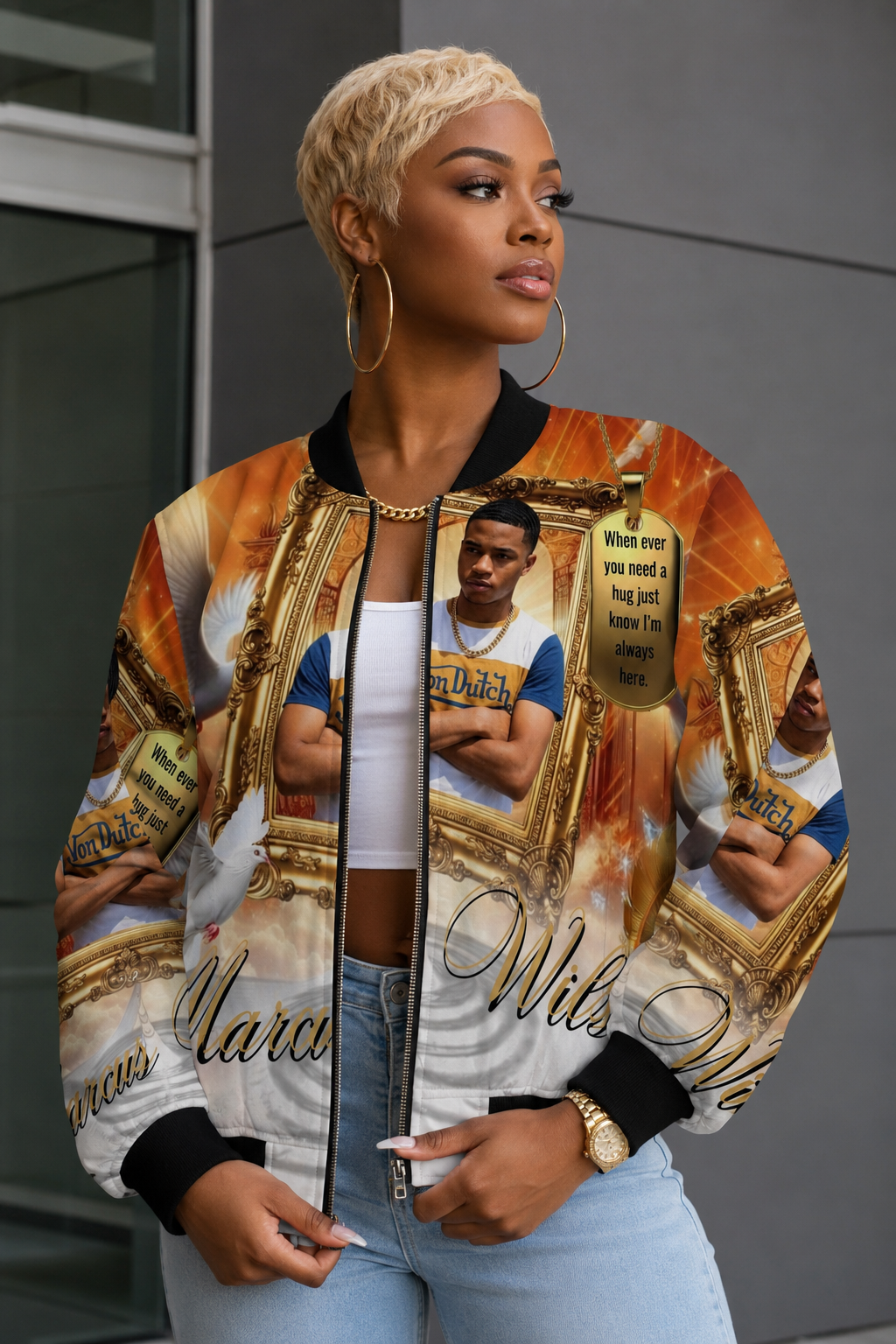 Memorial Photo Bomber Jacket