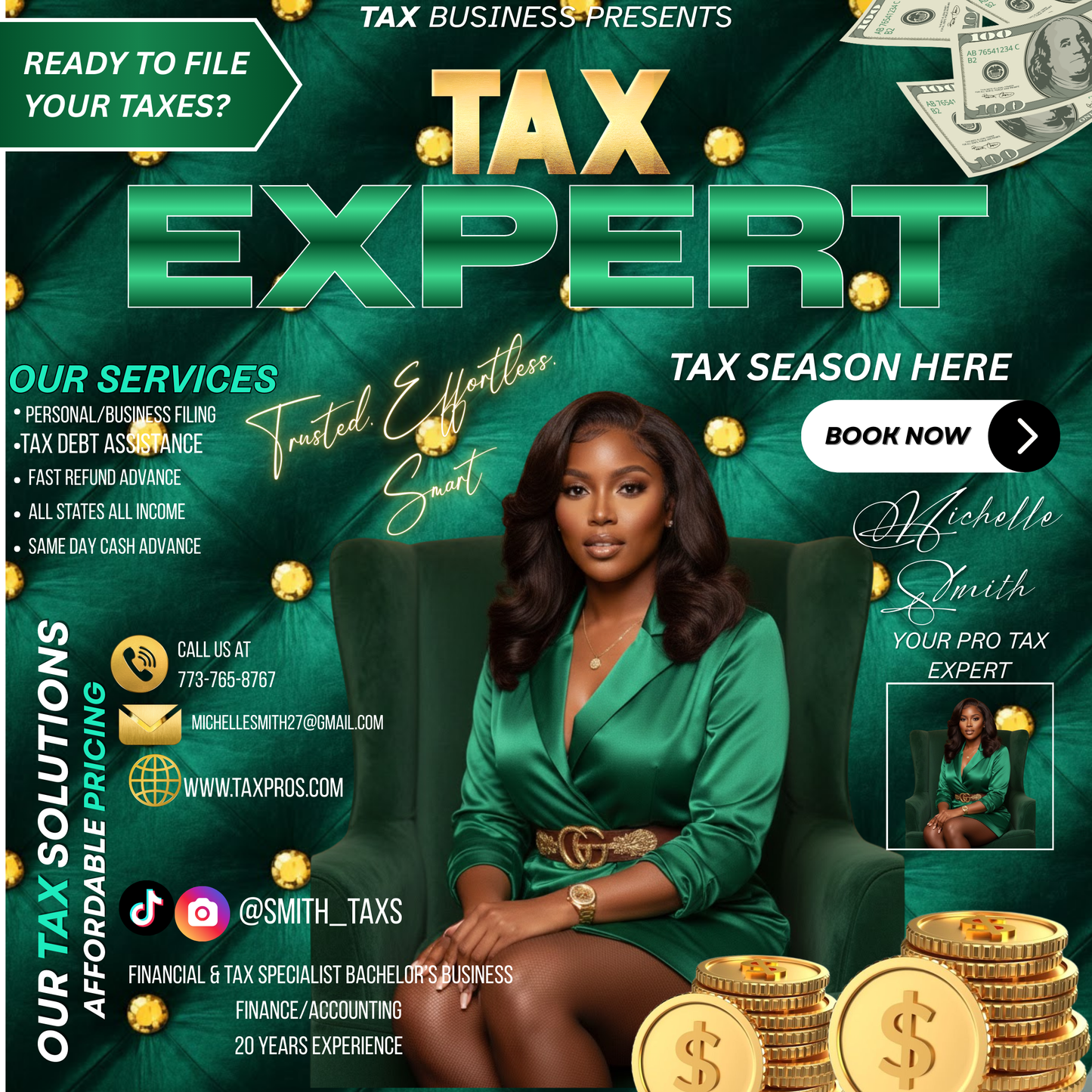 Professional AI Tax Flyer Photo Shoot With Flyers