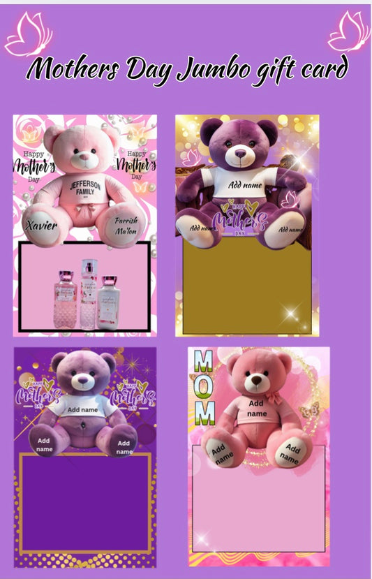Moma  Bear Jumbo Gift Card Template Bundle