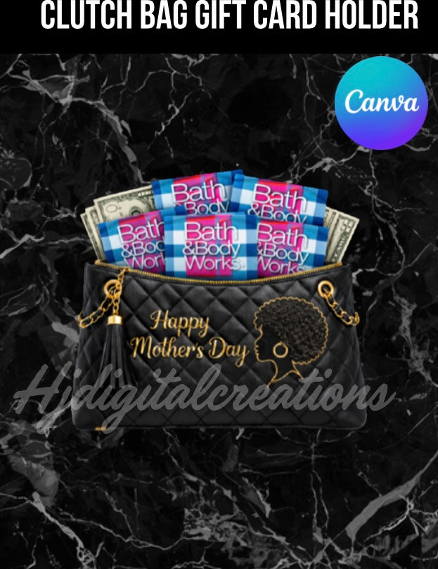 Clutch Bag Gift Card Holder Template