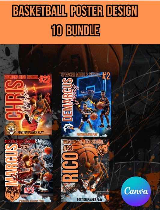 Basketball Poster Template Bundle