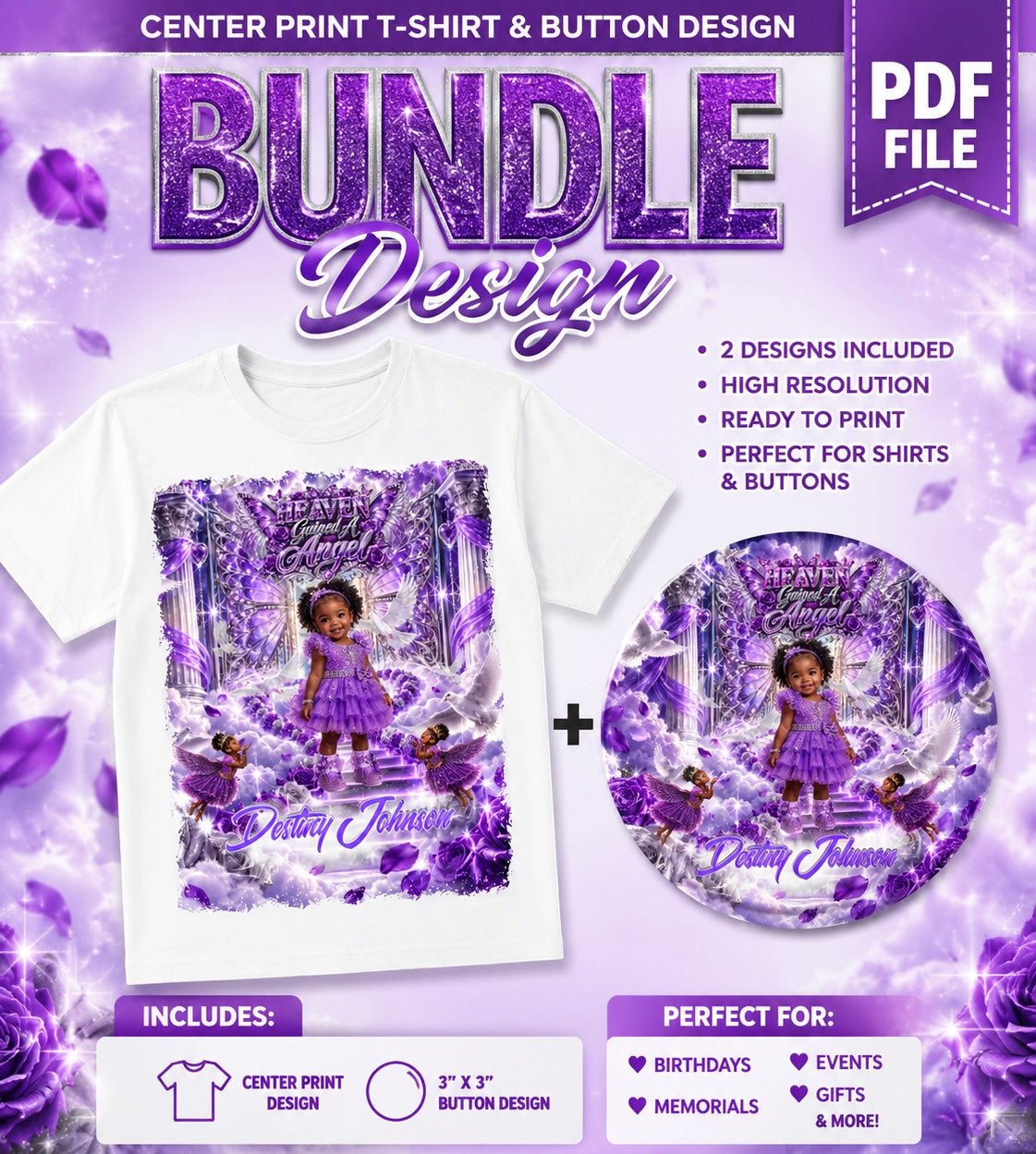 Memorial T shirt & Button Bundle