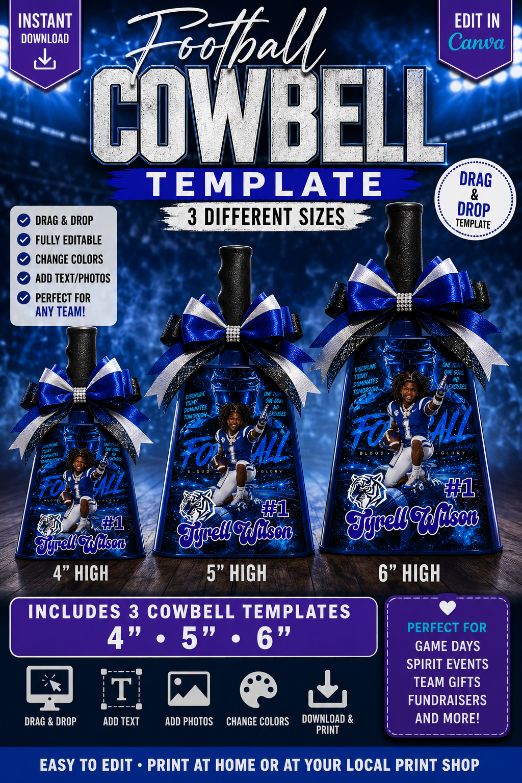 Football Cowbell Template
