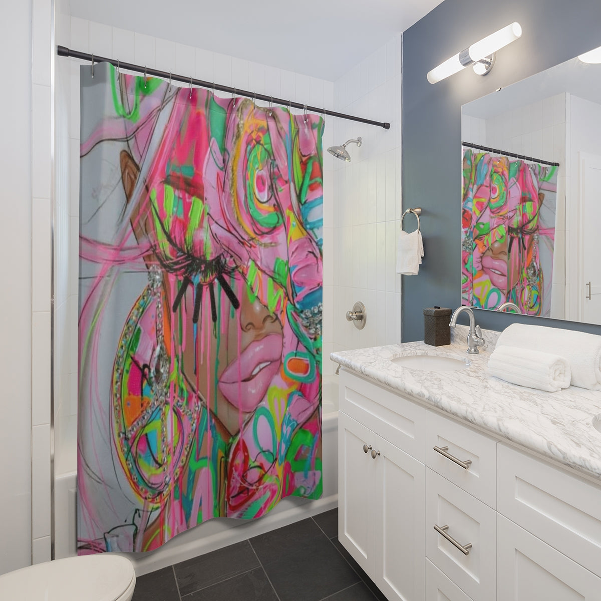 Neon Pop Shower Curtain