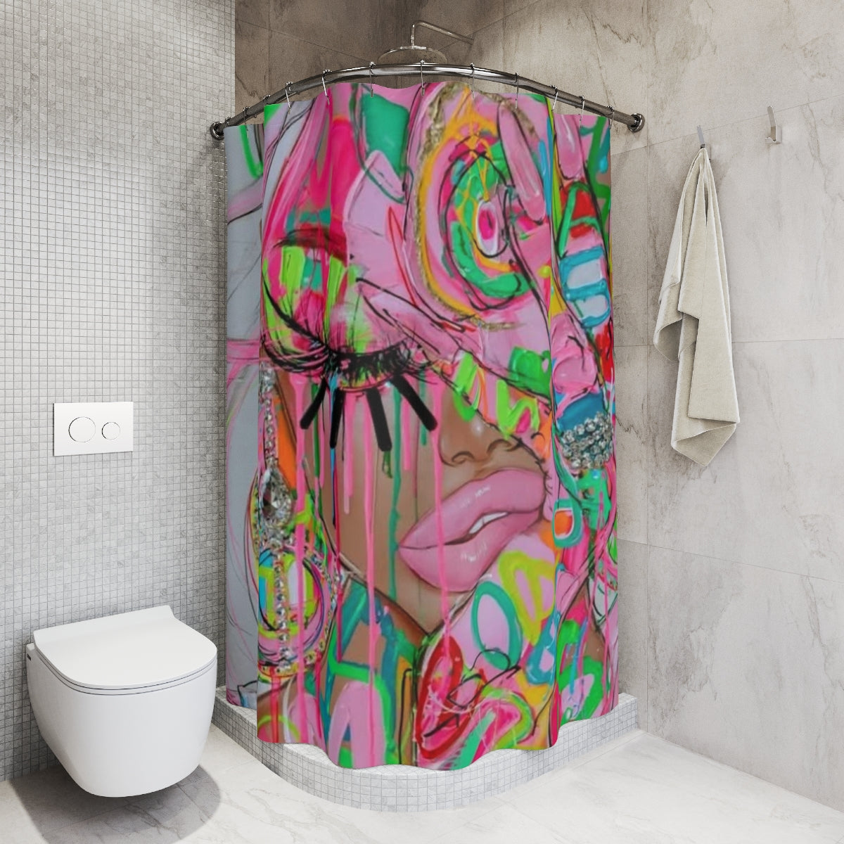 Neon Pop Shower Curtain