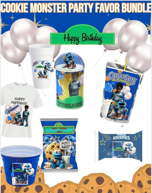 Cookie Monster Birthday Party Favor Bundle (7)