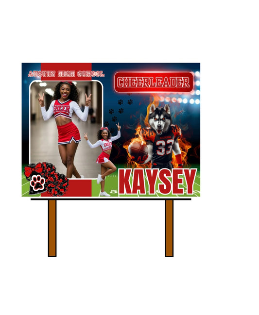 Cheer and Football yard sign template