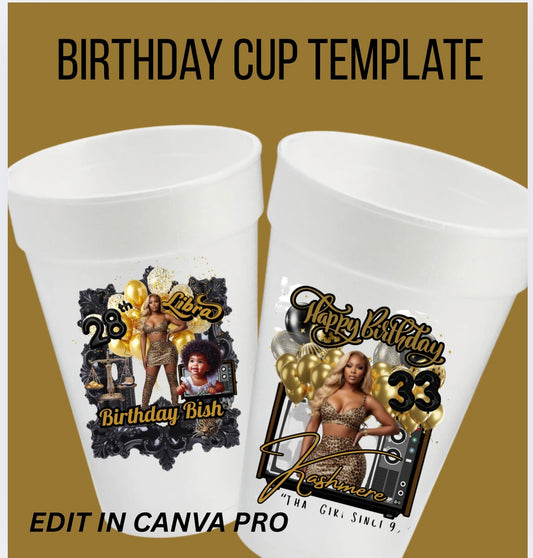 Birthday Cup Template