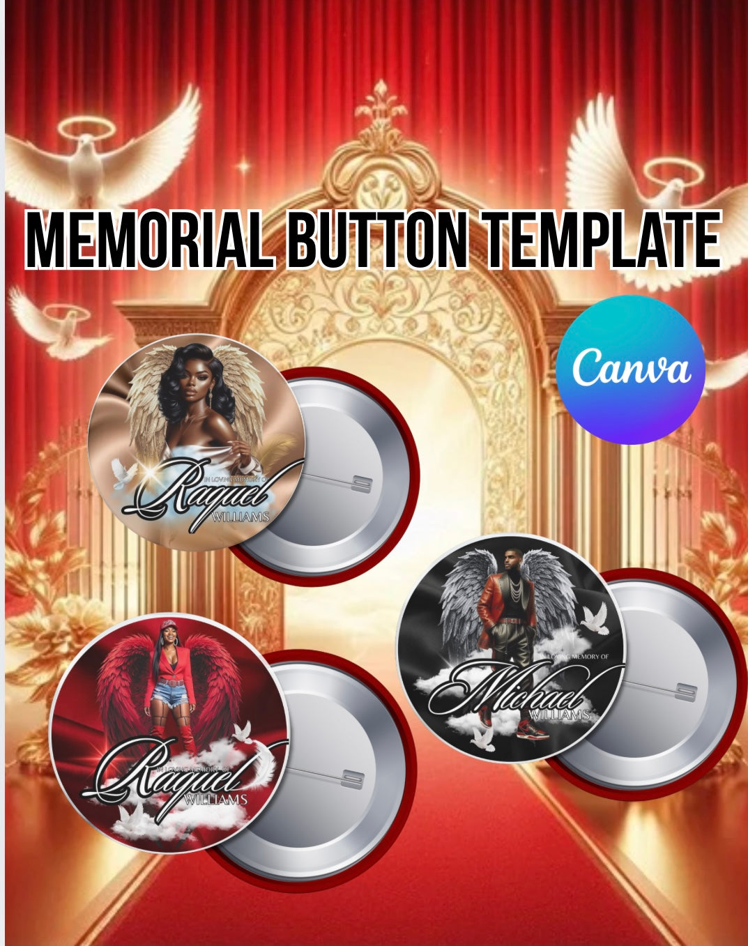 Memorial Button Template Bundle