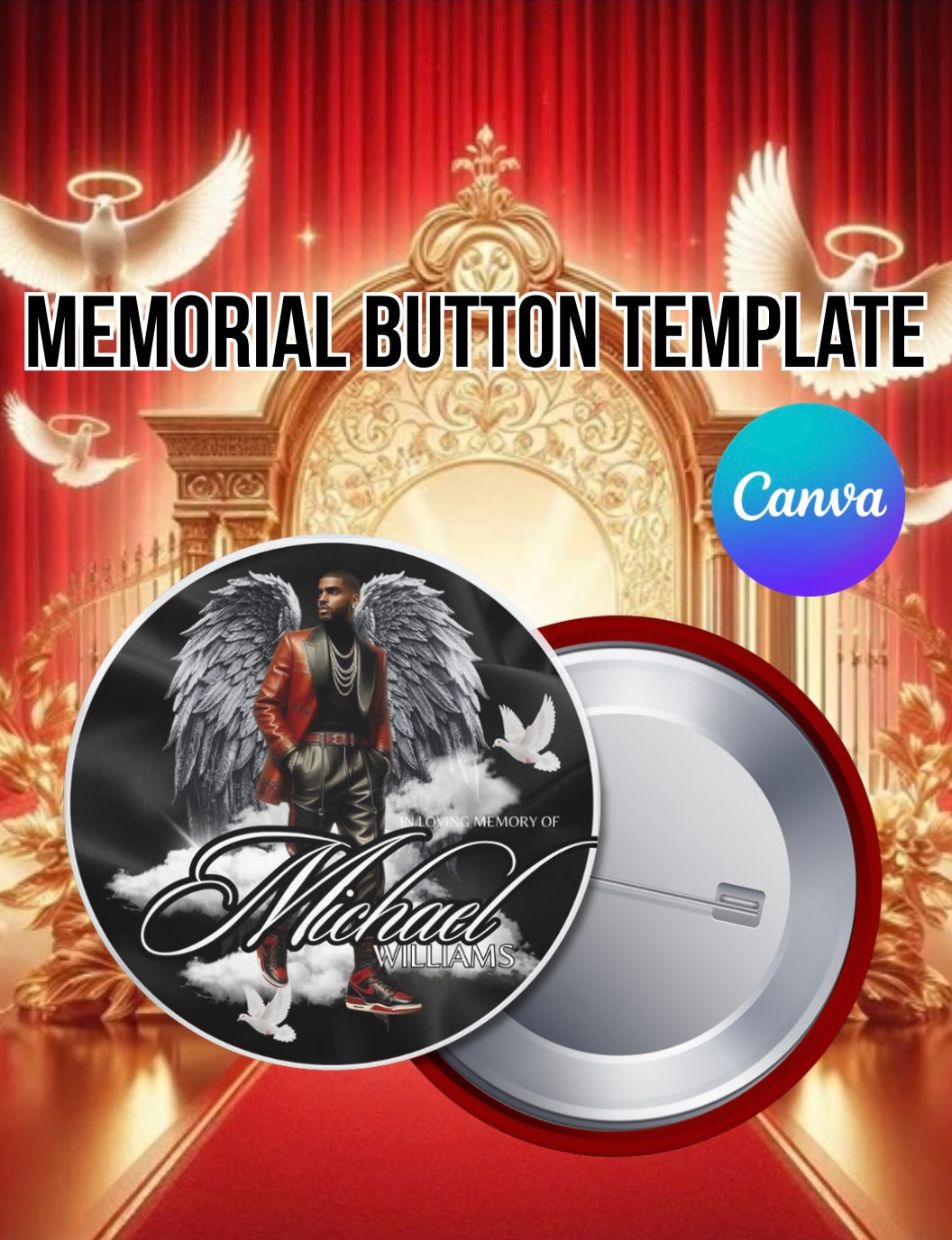 Memorial Button Template Bundle