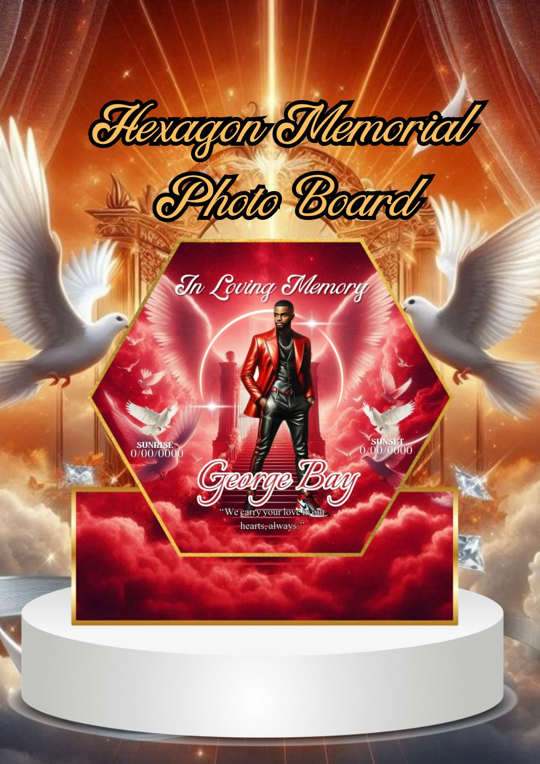 Hexagon Memorial Photo Board