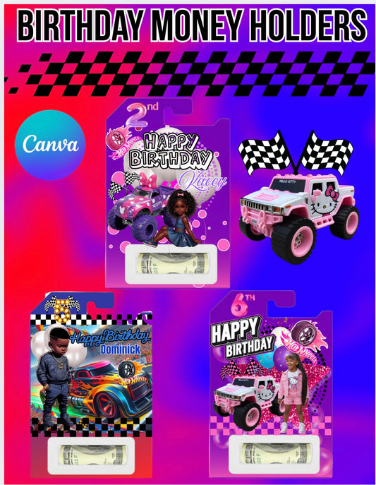 Birthday Hot Wheels Money Holders