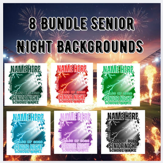 8 bundle of senior night backgrounds