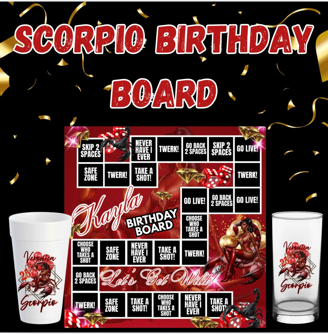 Scorpio Birthday Board and cup set