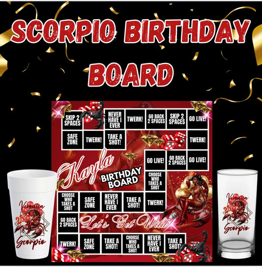 Scorpio Birthday Board and cup set