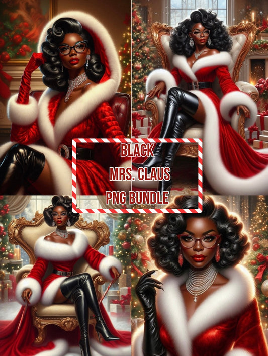 Christmas Black Mrs.claus PNG