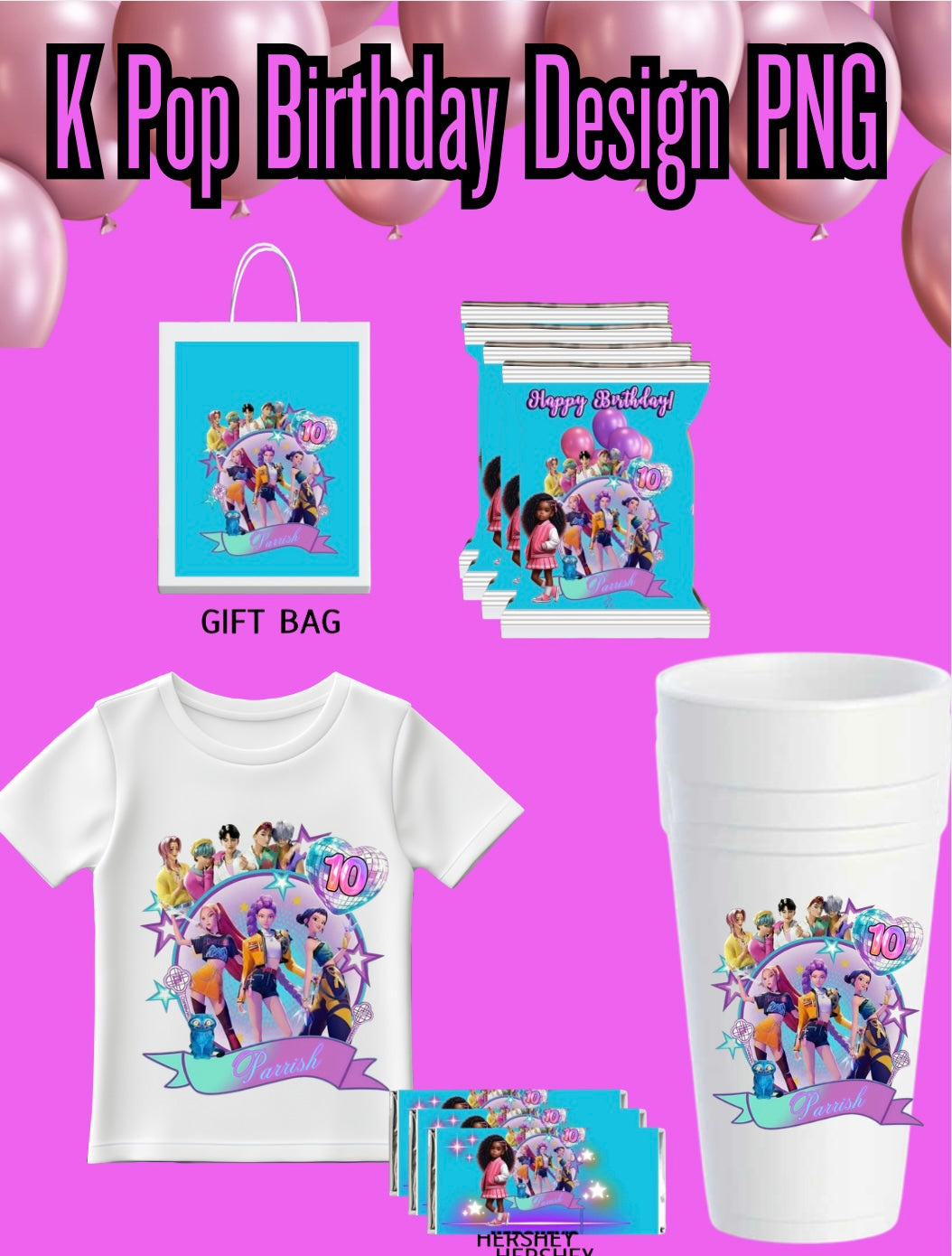 K pop birthday design bundle