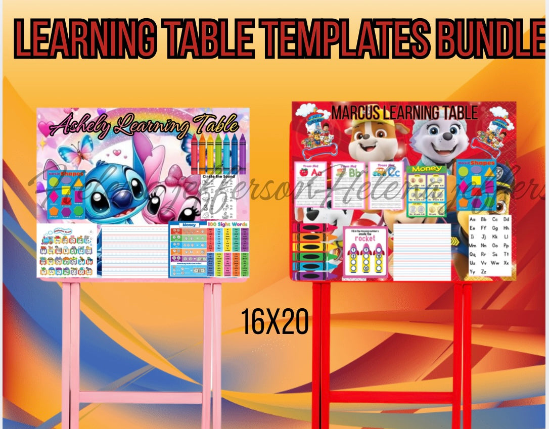 Table For Learning Notes Learning Table Template Bundle – Hj Digital Creations
