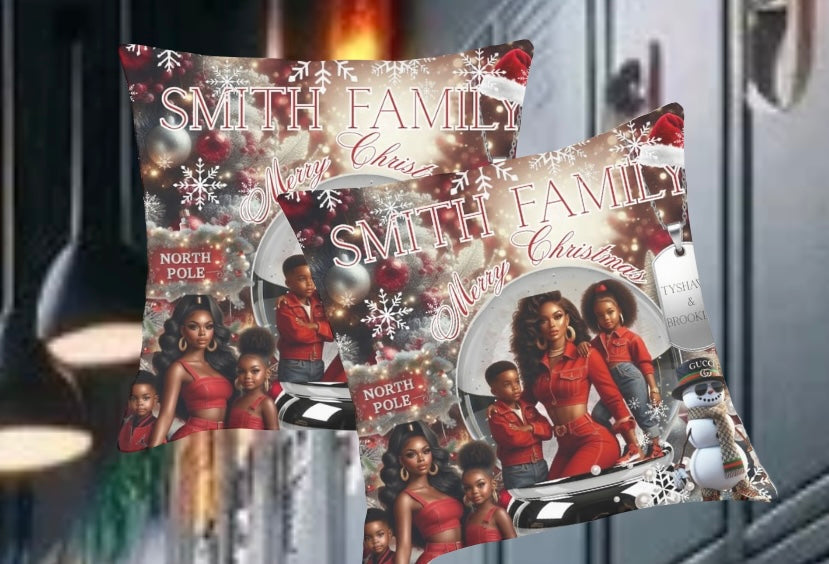 Christmas Family Pillow Template