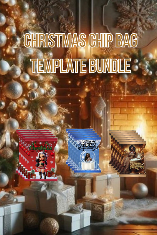 Christmas Chip Bag Template Bundle