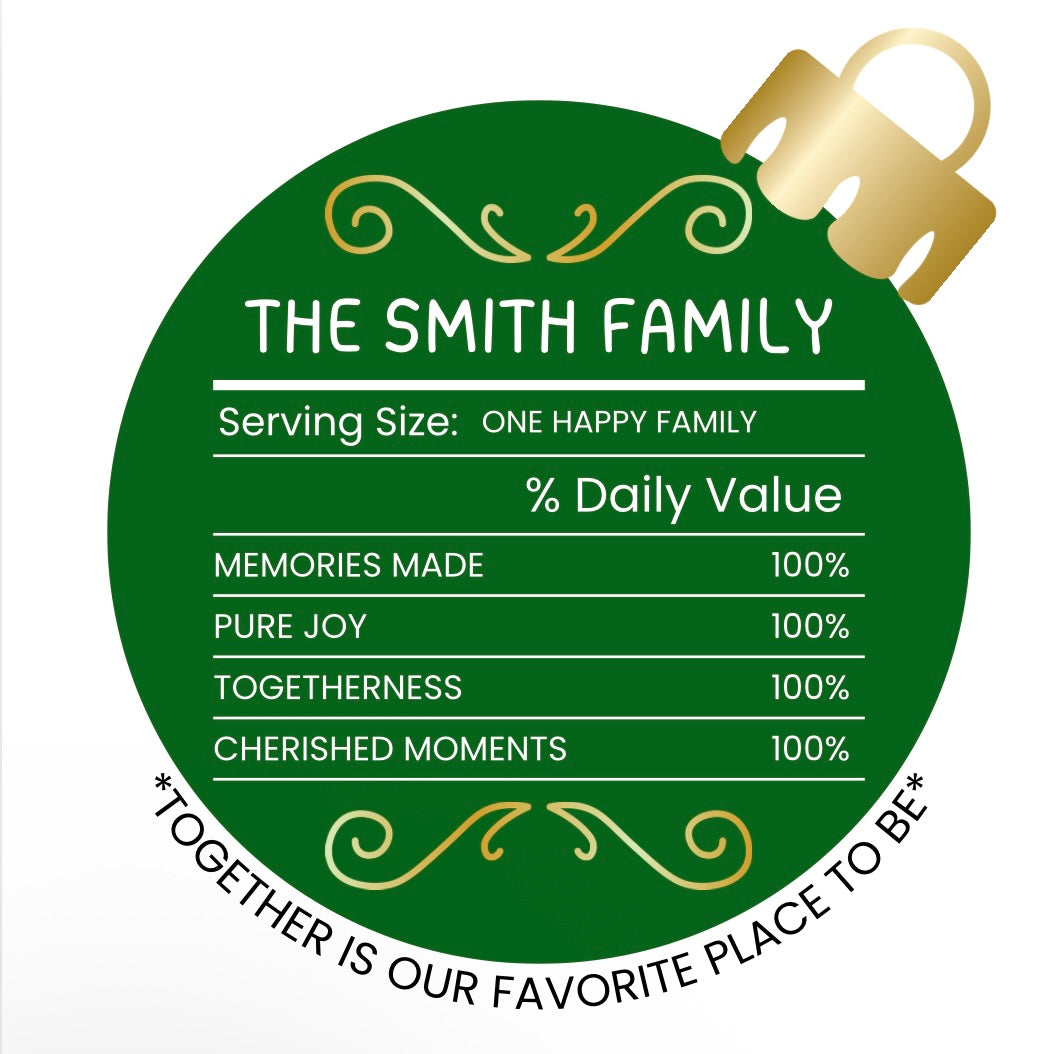 Christmas family ornaments template