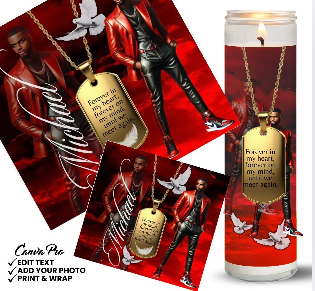 Memorial Candles Label Template