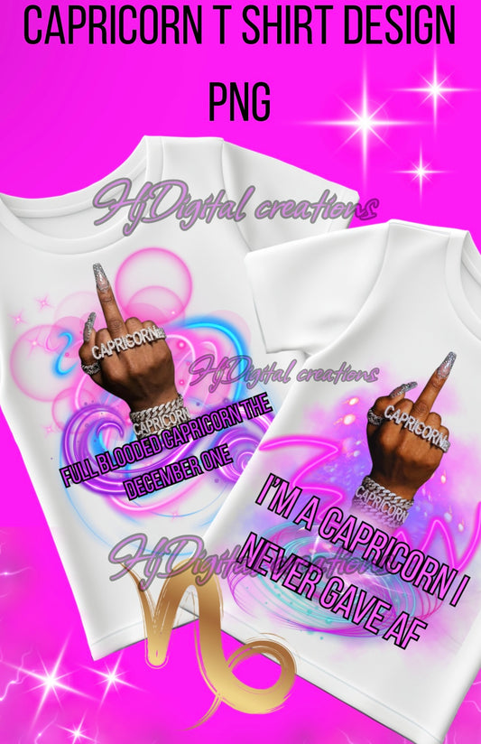 Capricorn T shirt Design PNG