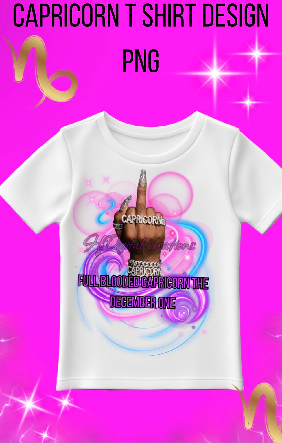 Capricorn T shirt Design PNG