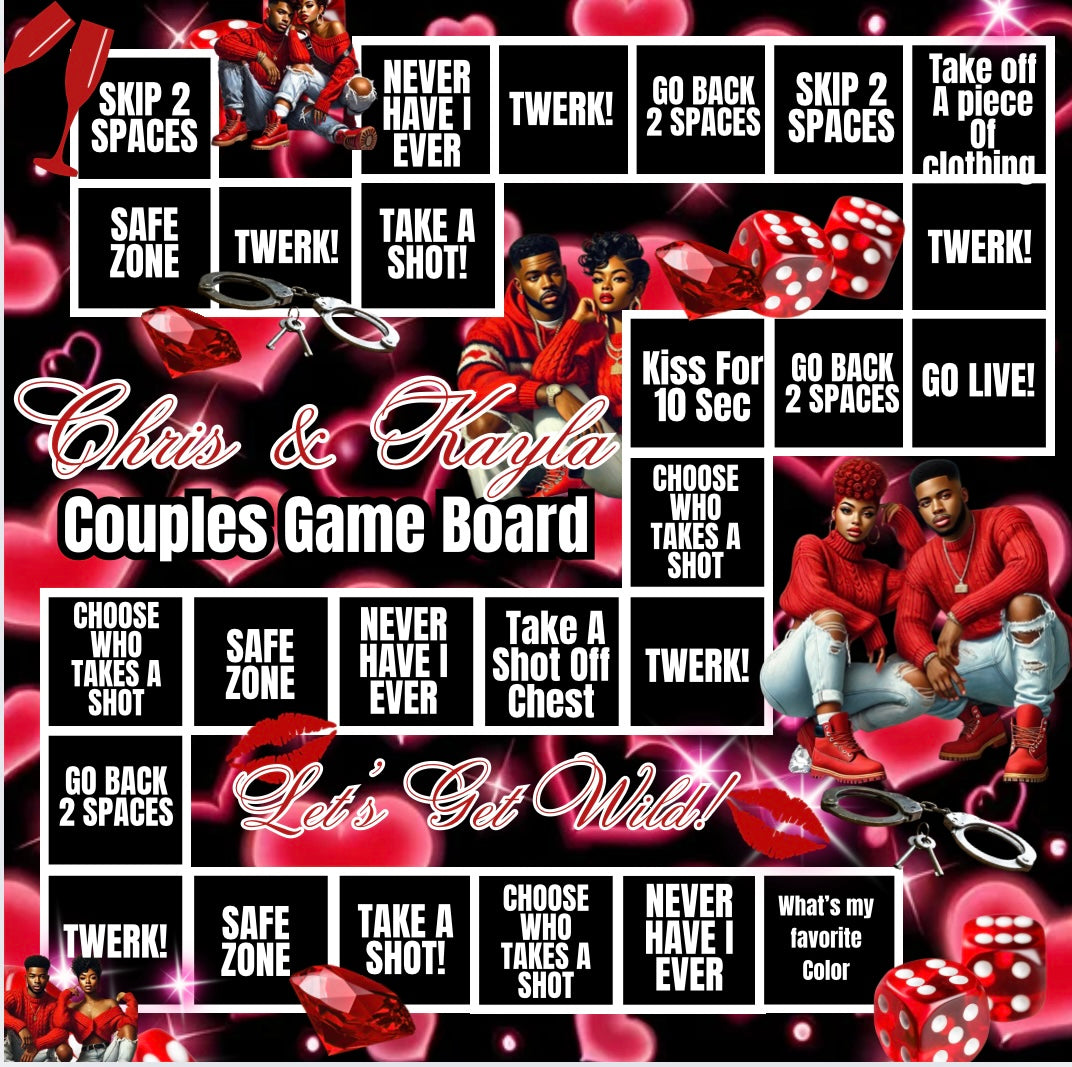 Valentines Couples Game Board