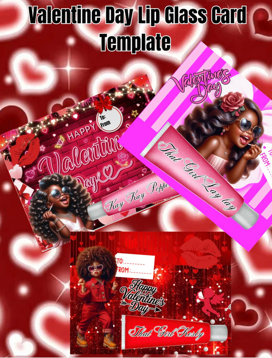 Valentine’s Day lipgloss Card Template