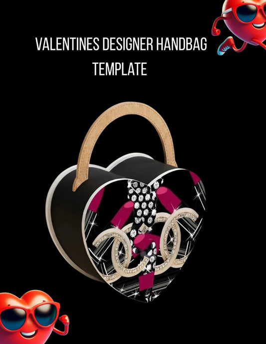 Designer Heart Shape Hand Bag Template
