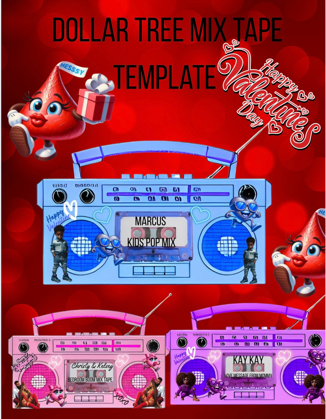 Dollar Tree Mix Tape Template