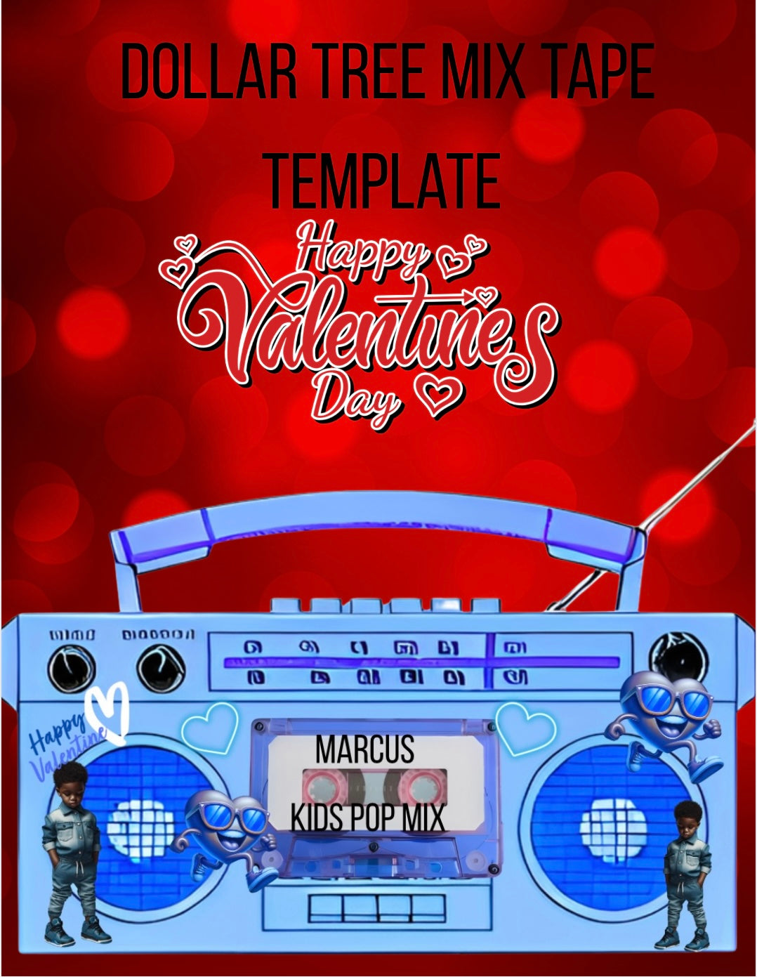 Dollar Tree Mix Tape Template