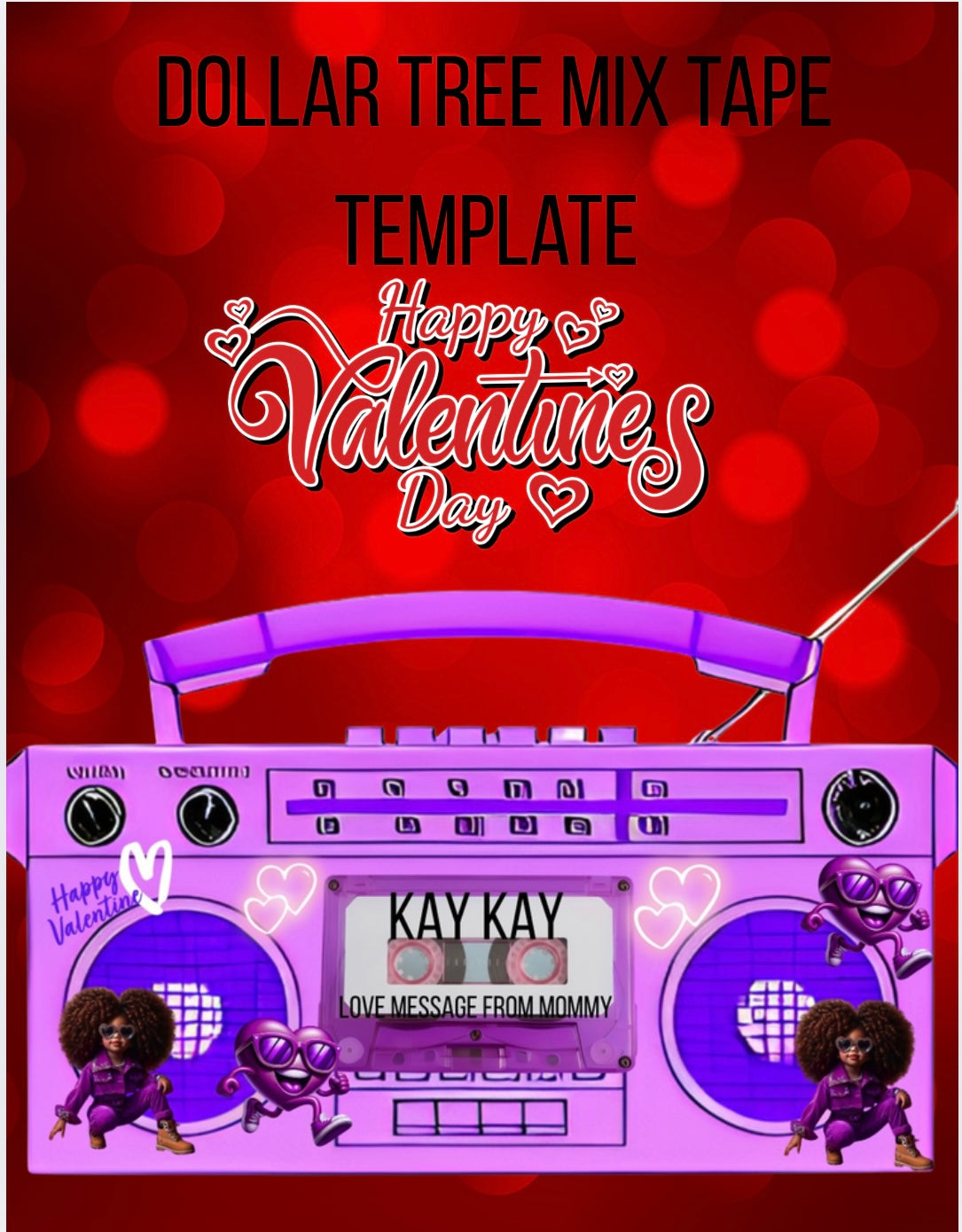 Dollar Tree Mix Tape Template
