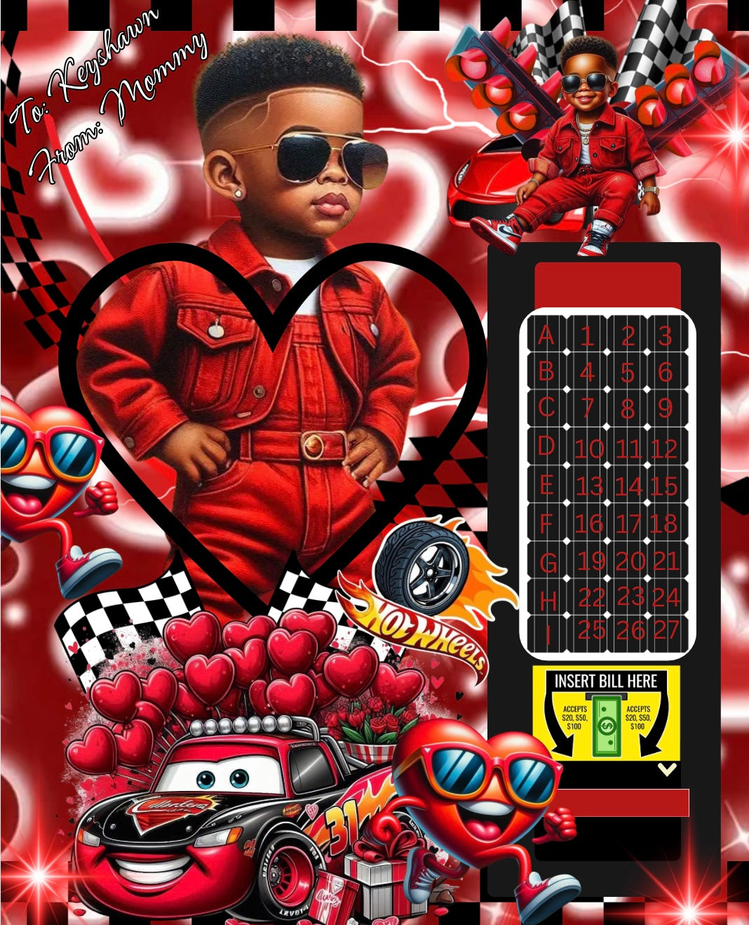 Valentines Hot Wheels Heart Shape Vending Machine Template